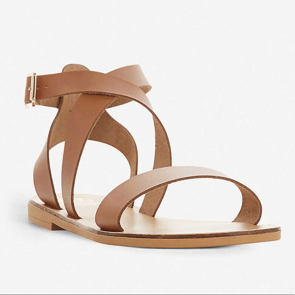 Dune London Lottiie tan strappy sandals